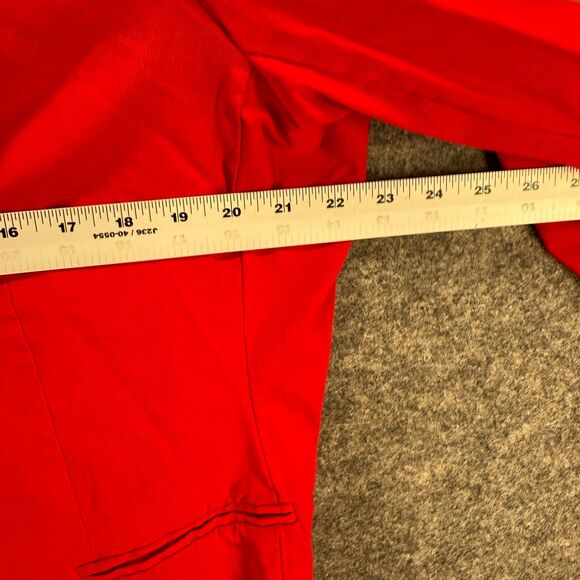 Roz & Ali Blazer Women 2X Plus Red One Button Long Sleeve Collared Lined Rayon - Picture 5 of 7